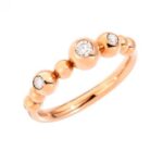 Oro rosa con 3 diamanti (0,12 ct)