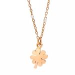 Collana Mini Quadrifoglio Oro Rosa 9 Kt