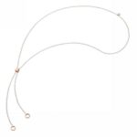 Collana Lariat Bollicine Argento 925 e Oro Rosa 9 Kt - 80 cm