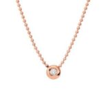 Collana Choker Oro Rosa 9 Kt con Diamante (0,06 ct.) - 40 cm